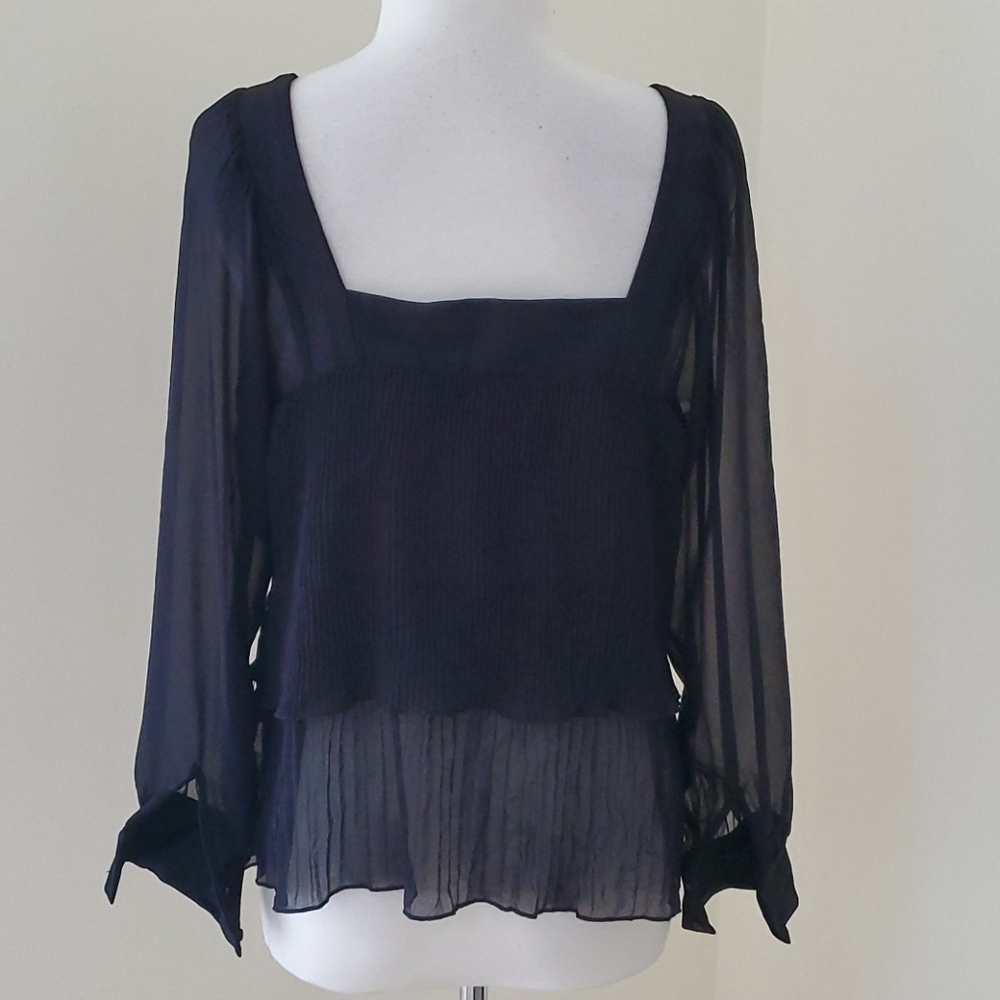 NWT! Zara small pleated long sleeve blouse. - Picture 3 of 8